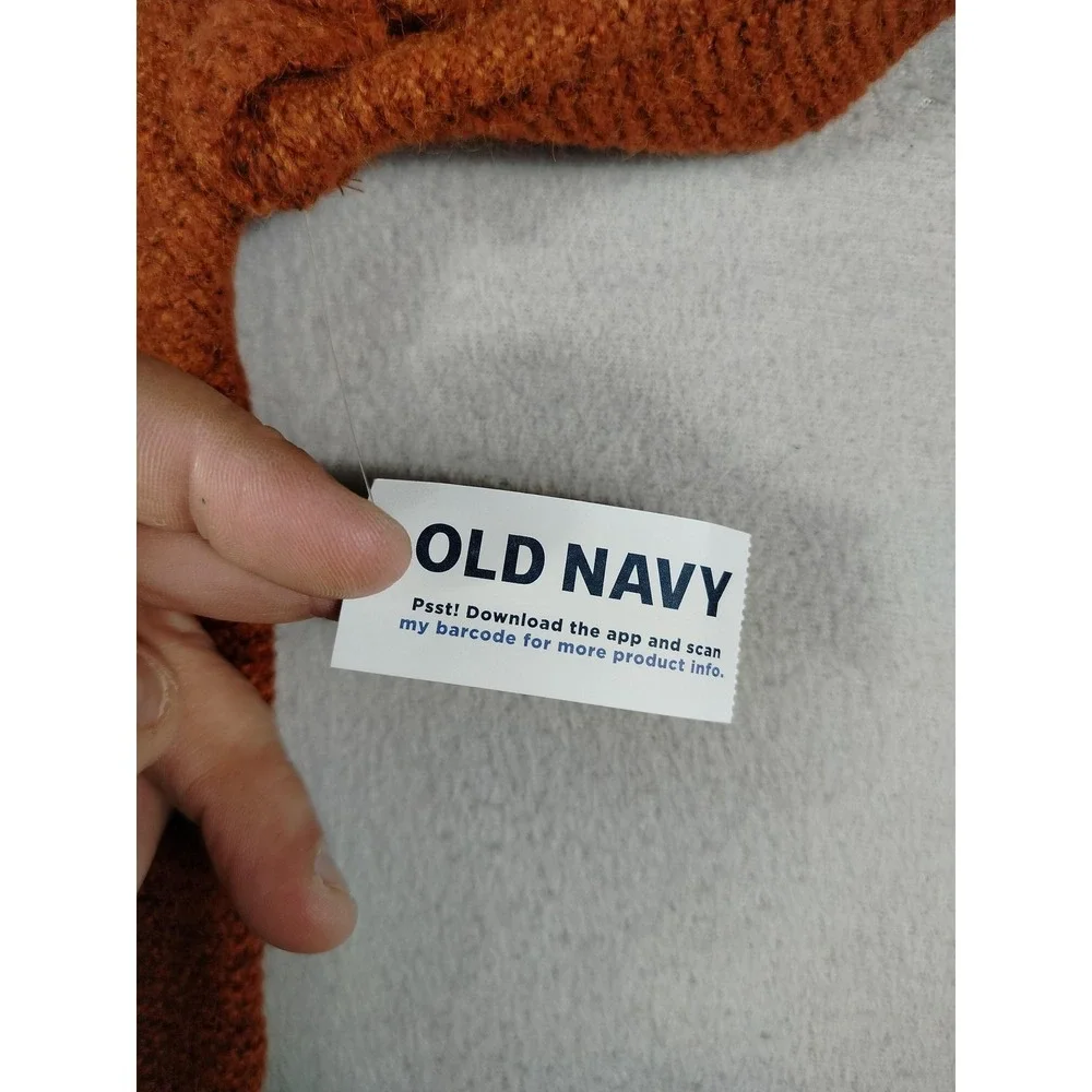 Old Navy Sweater Girls 5T Orange Mock Neck Ruffle Cable Knit Pullover Winter